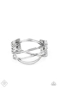Hautely Hammered - Silver Paparazzi Fashion Fix Bracelet June 2021