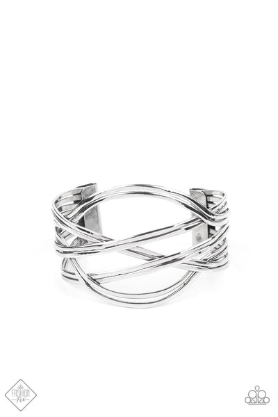 Hautely Hammered - Silver Paparazzi Fashion Fix Bracelet June 2021