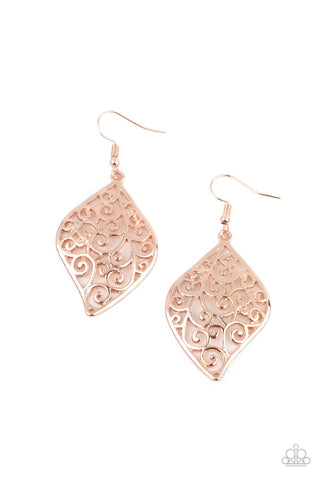 Your Vine Or Mine - Rose Gold Paparazzi Earring (#3594)