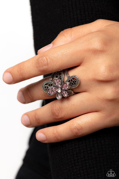 Garden Escapade - Pink Paparazzi Ring (T47)