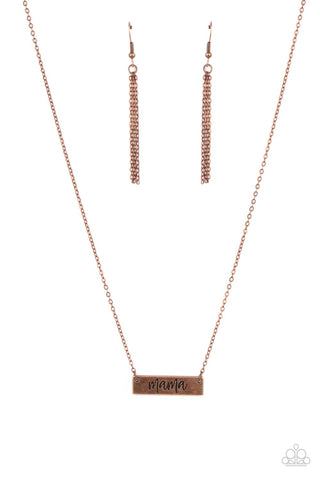 Blessed Mama - Copper Paparazzi Necklace (#3291)