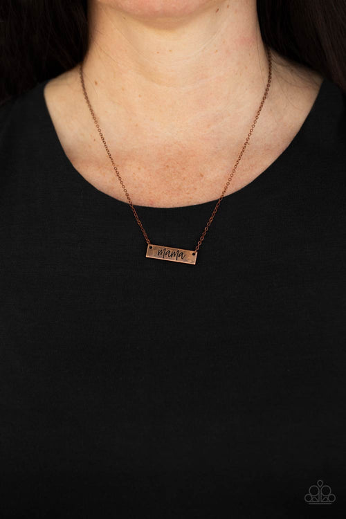 Blessed Mama - Copper Paparazzi Necklace (#3291)