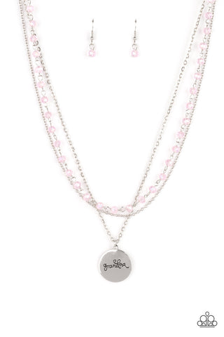 Promoted to Grandma - Pink Paparazzi Necklace (#3388)
