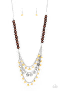 Plains Paradise - Yellow Paparazzi Necklace (PZ-3772)