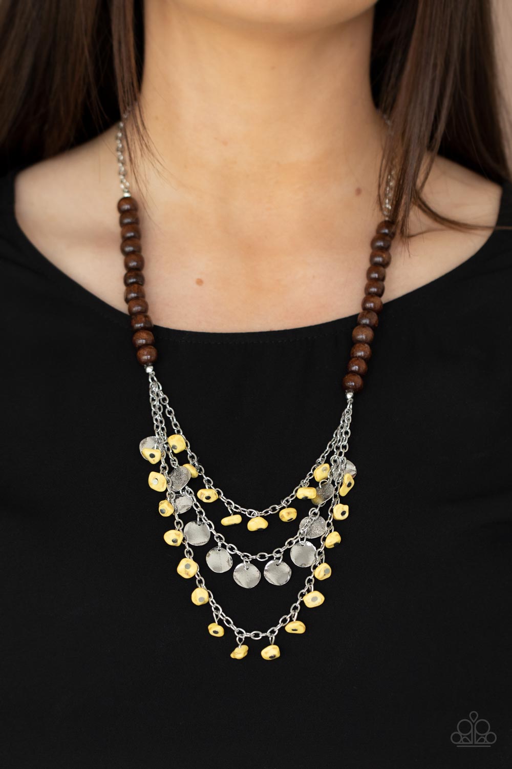 Plains Paradise - Yellow Paparazzi Necklace (PZ-3772)