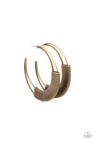 Artisan Attitude - Brass Paparazzi Earring