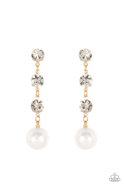 Yacht Scene - Gold Paparazzi Earring (#3395)