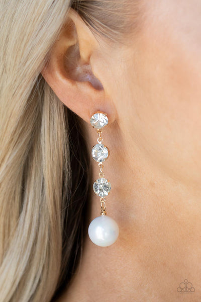 Yacht Scene - Gold Paparazzi Earring (#3395)