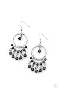 Cosmic Chandeliers - Black Paparazzi Earring (#3749)