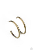 On The Brink - Brass Paparazzi Earring (PZ-1228)