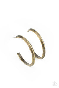 On The Brink - Brass Paparazzi Earring (#1228)