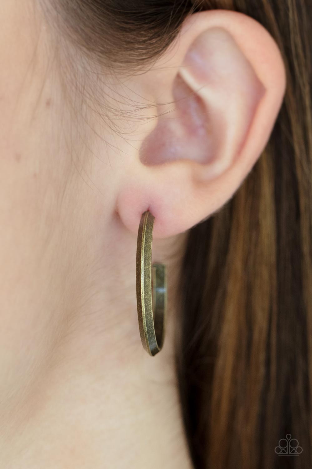 On The Brink - Brass Paparazzi Earring (PZ-1228)
