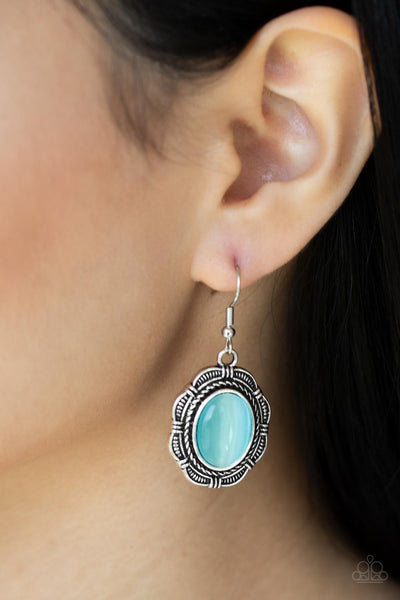 Garden Party Perfection - Blue Paparazzi Earring (#5336)