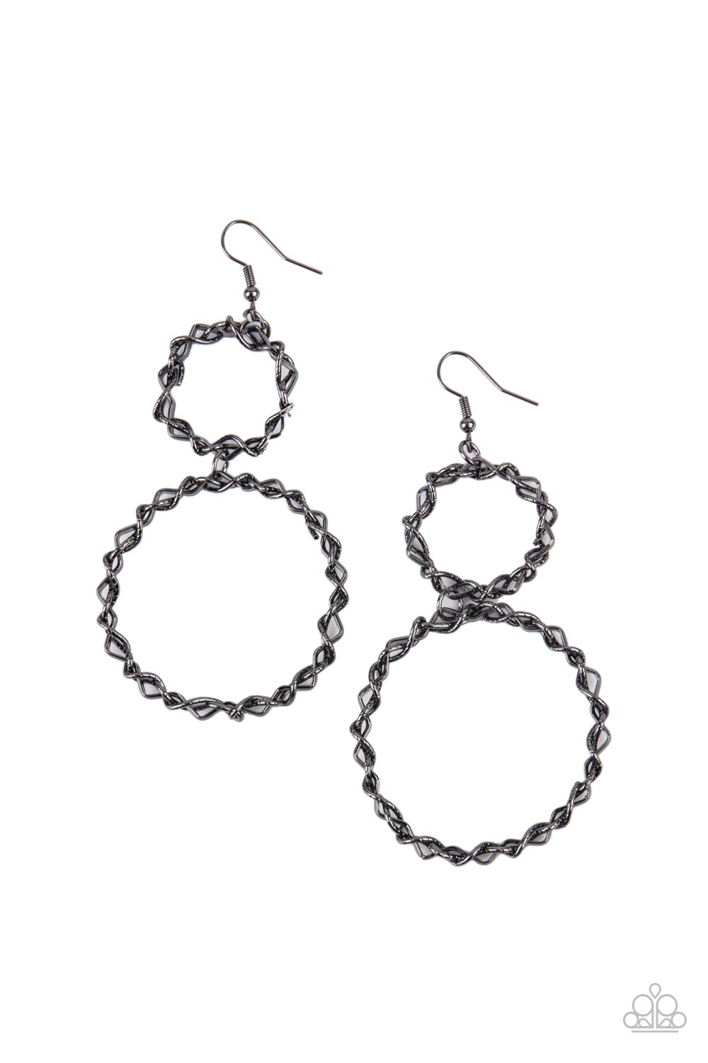 Twist of FABULOUS - Black Paparazzi Earring (#2635)