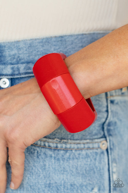 Coconut Cove - Red Paparazzi Bracelet (PZ-5435)