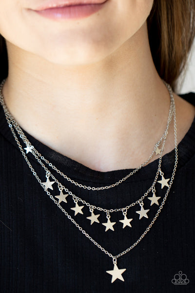Americana Girl - Silver Paparazzi Necklace (#3537)