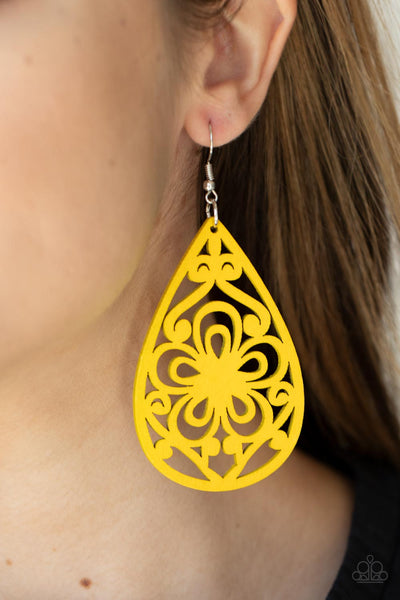 Marine Eden - Yellow Paparazzi Earring