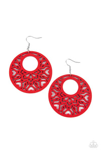 Tropical Reef - Red Paparazzi Earring (#3489)