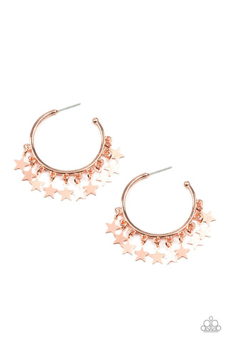 Happy Independence Day - Copper Paparazzi Earring (#3311)