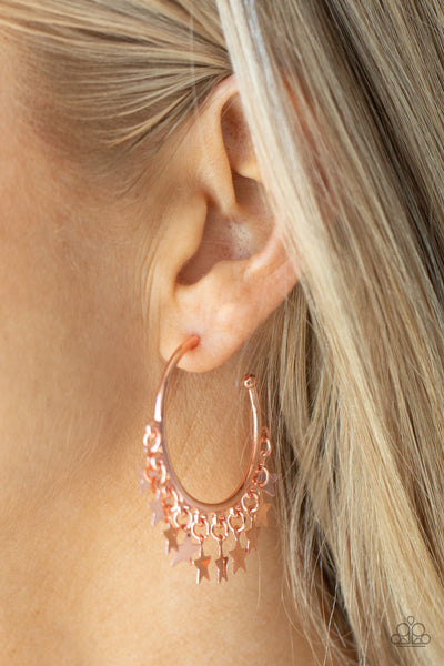 Happy Independence Day - Copper Paparazzi Earring (#3311)