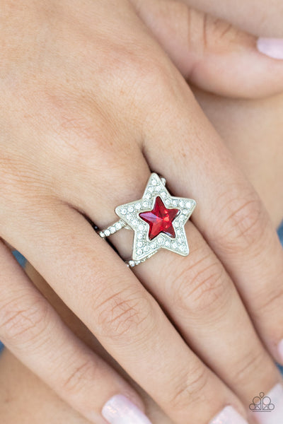 One Nation Under Sparkle - Red Paparazzi Ring (T64)