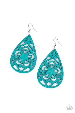 Marine Eden - Blue Paparazzi Earring (#4734)