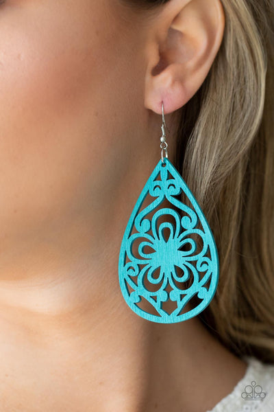 Marine Eden - Blue Paparazzi Earring (#4734)