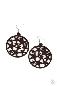 Cosmic Paradise - Brown Paparazzi Earring (#2987)