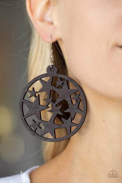 Cosmic Paradise - Brown Paparazzi Earring (#2987)