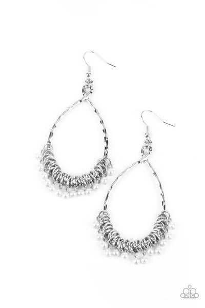 Wishing Well Wonder - White Paparazzi Earring (#3738)