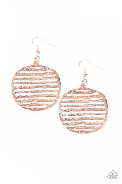 Sunrise Stunner - Rose Gold Paparazzi Earring (#2855)