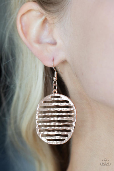 Sunrise Stunner - Rose Gold Paparazzi Earring (#2855)