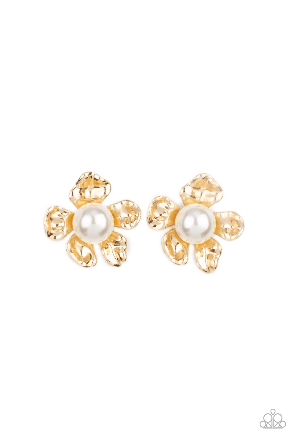 Apple Blossom Pearls - Gold Paparazzi Earring (#1823)