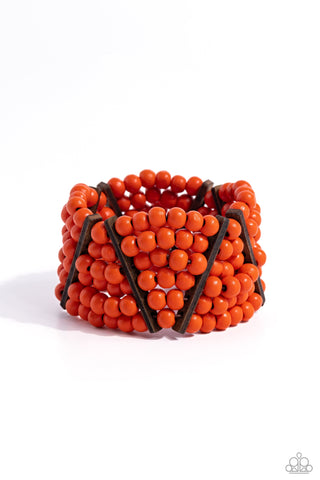 Way Off TROPIC - Orange Paparazzi Bracelet (#5612)