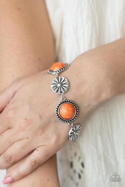 Fredonia Flower Patch - Orange Paparazzi Bracelet (#4170)