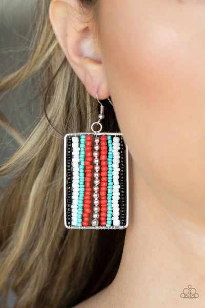 Beadwork Wonder - Red Paparazzi Earring (#3602)