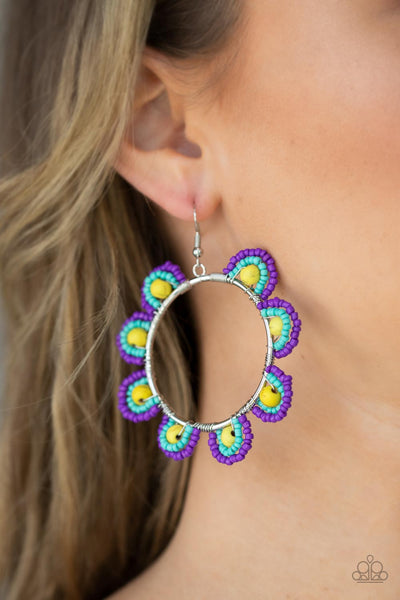 Groovy Gardens - Yellow Paparazzi Earring