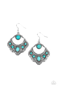 Saguaro Sunset - Blue Paparazzi Earring (#3193)