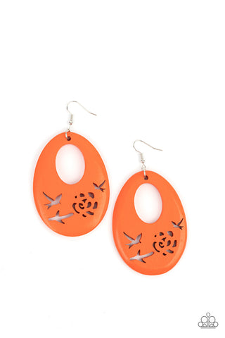 Home TWEET Home - Orange Paparazzi Earring