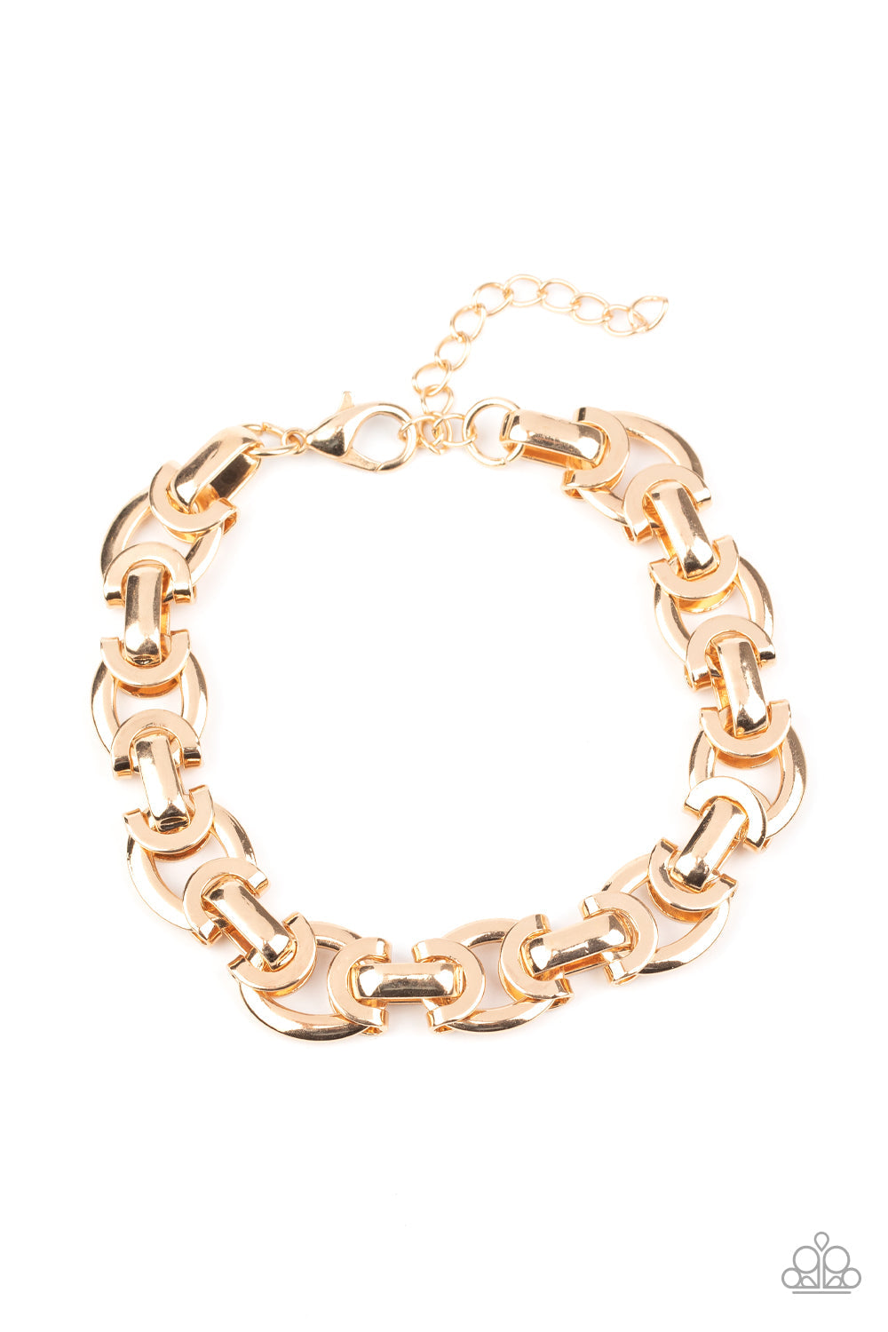 Advisory Warning - Gold Paparazzi Men's Bracelet