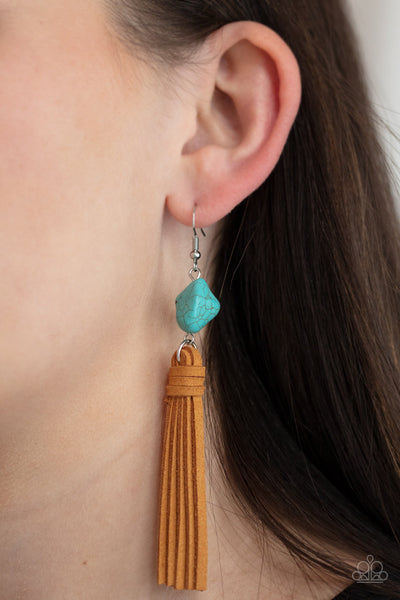 All-Natural Allure - Blue Paparazzi Earrings