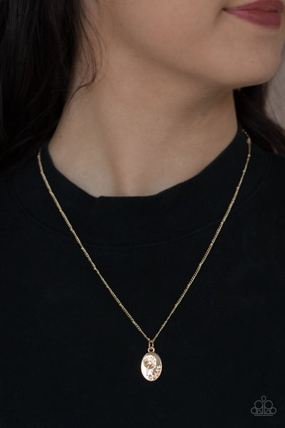 Be The Peace You Seek - Gold Paparazzi Necklace (#4203)