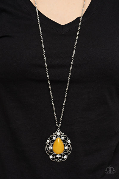 Bewitched Beam - Yellow Paparazzi Necklace (#2949)
