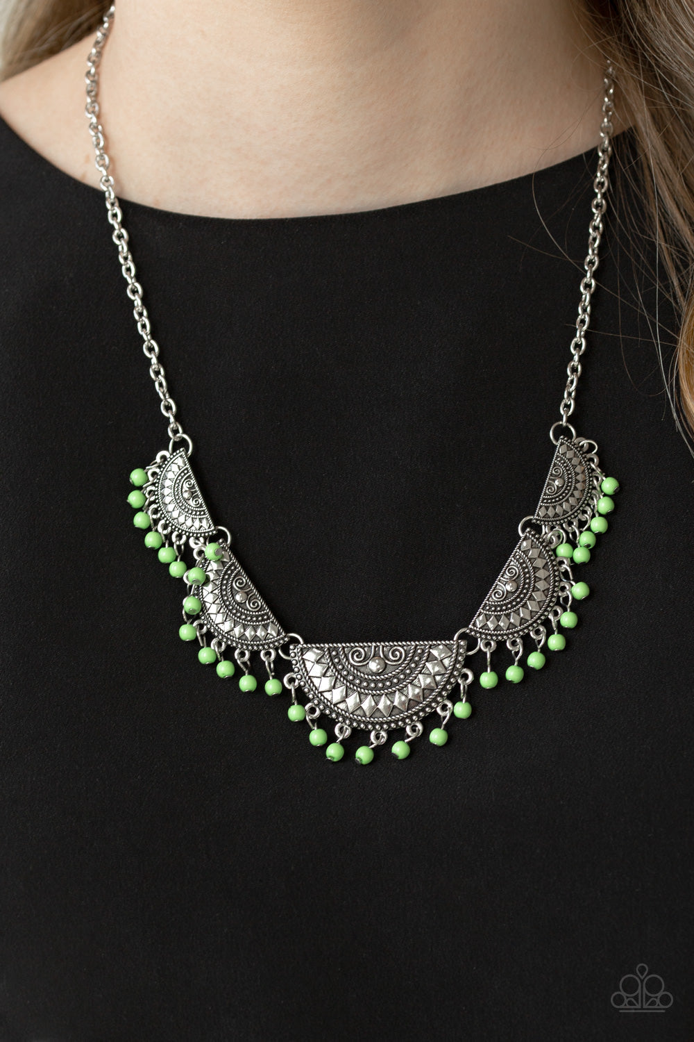Paparazzi Necklace - Boho Baby - Green (PZ-1088)