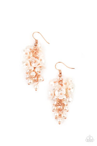 Bountiful Bouquets - Copper Paparazzi Earrings (#4325)