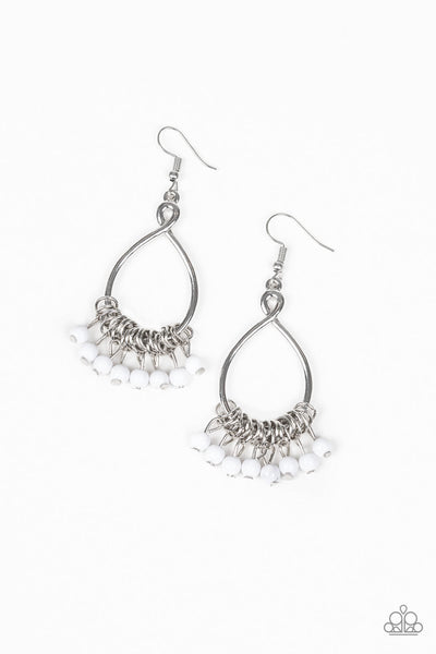 Paparazzi Earrings - Broadway Babe - White (PZ-766)