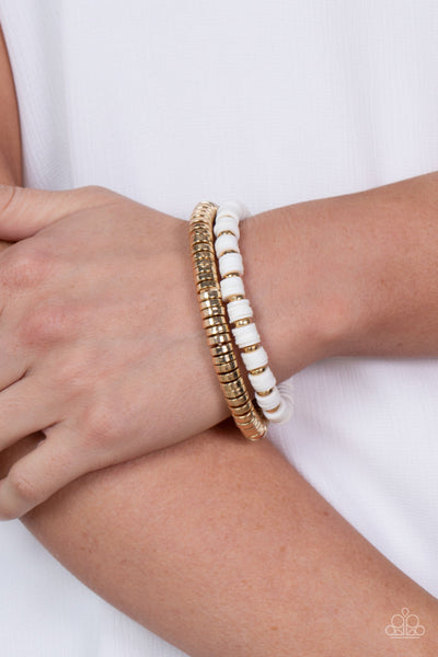 Catalina Marina - White Paparazzi Bracelet (#2832)