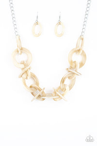 Paparazzi Acrylic Necklace - Chromatic Charm - Brown (PZ-307)