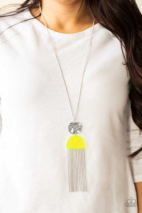 Color Me Neon - Yellow Paparazzi Necklace (PZ-325)