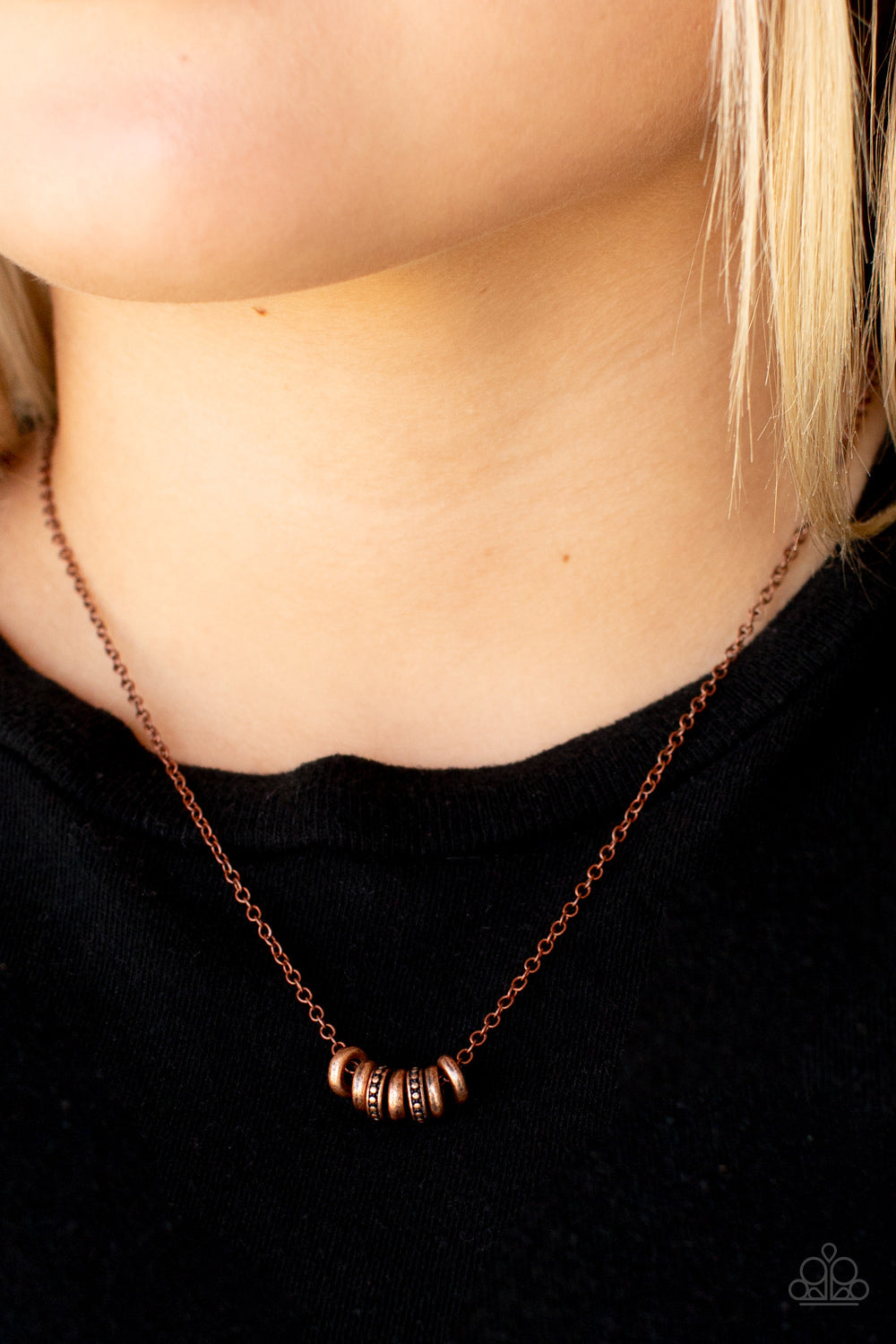 Dainty Dalliance - Copper Paparazzi Necklace (#4324)